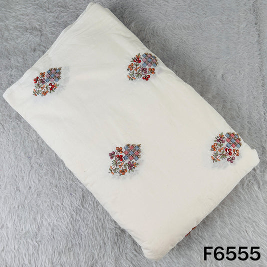 Cut Dana Thread Sequins Work Kora Cotton Fabric - F6555
