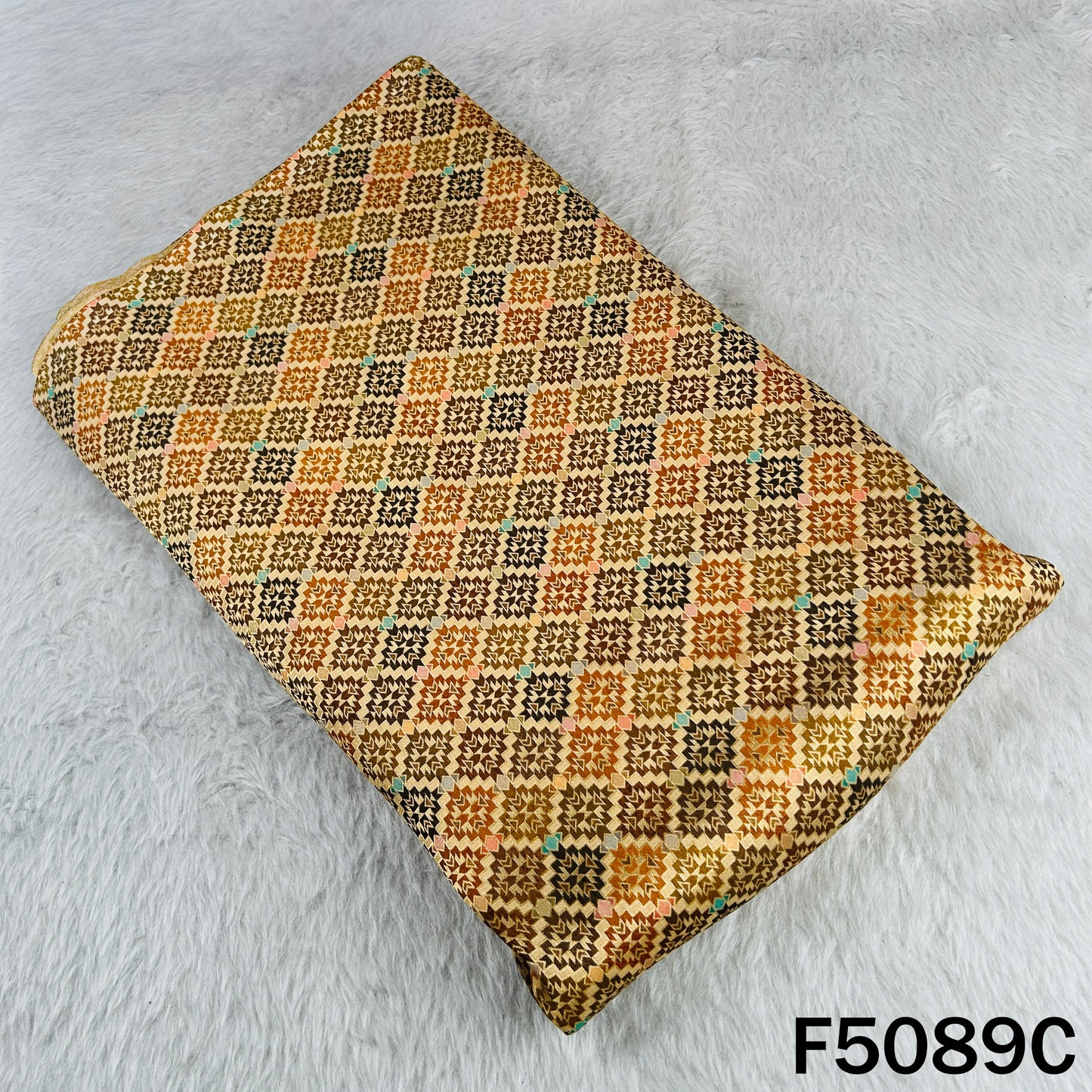 Zari Work Dola Silk Fabric-F5089