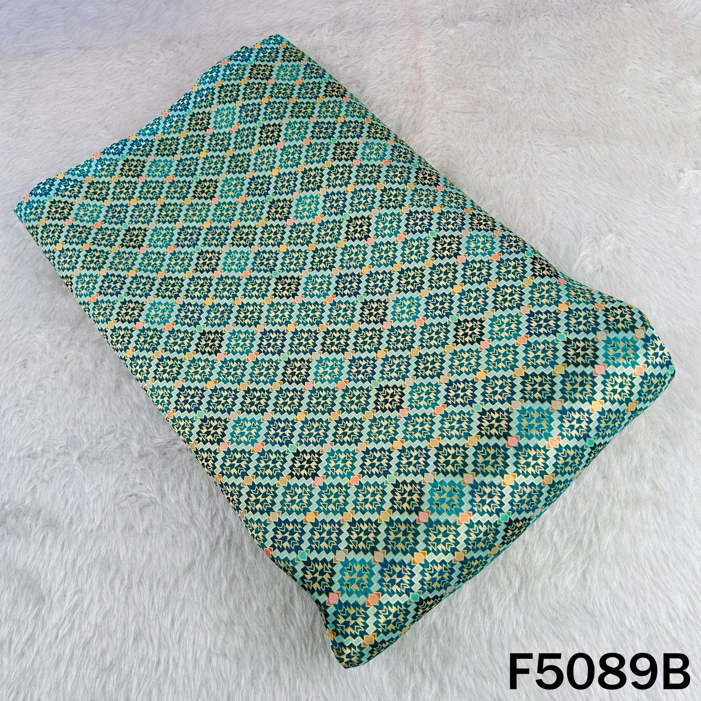 Zari Work Dola Silk Fabric-F5089