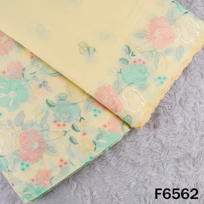 Thread Embroidered Cotton Fabric - F6562