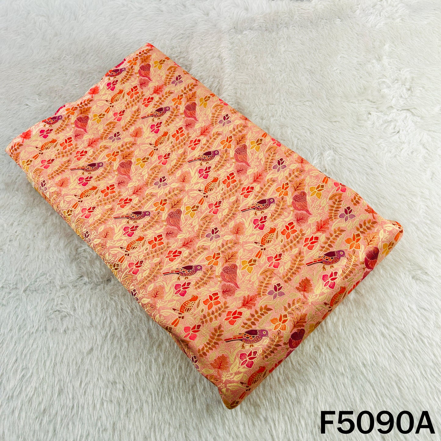 Zari Work Dola Silk Fabric-F5090