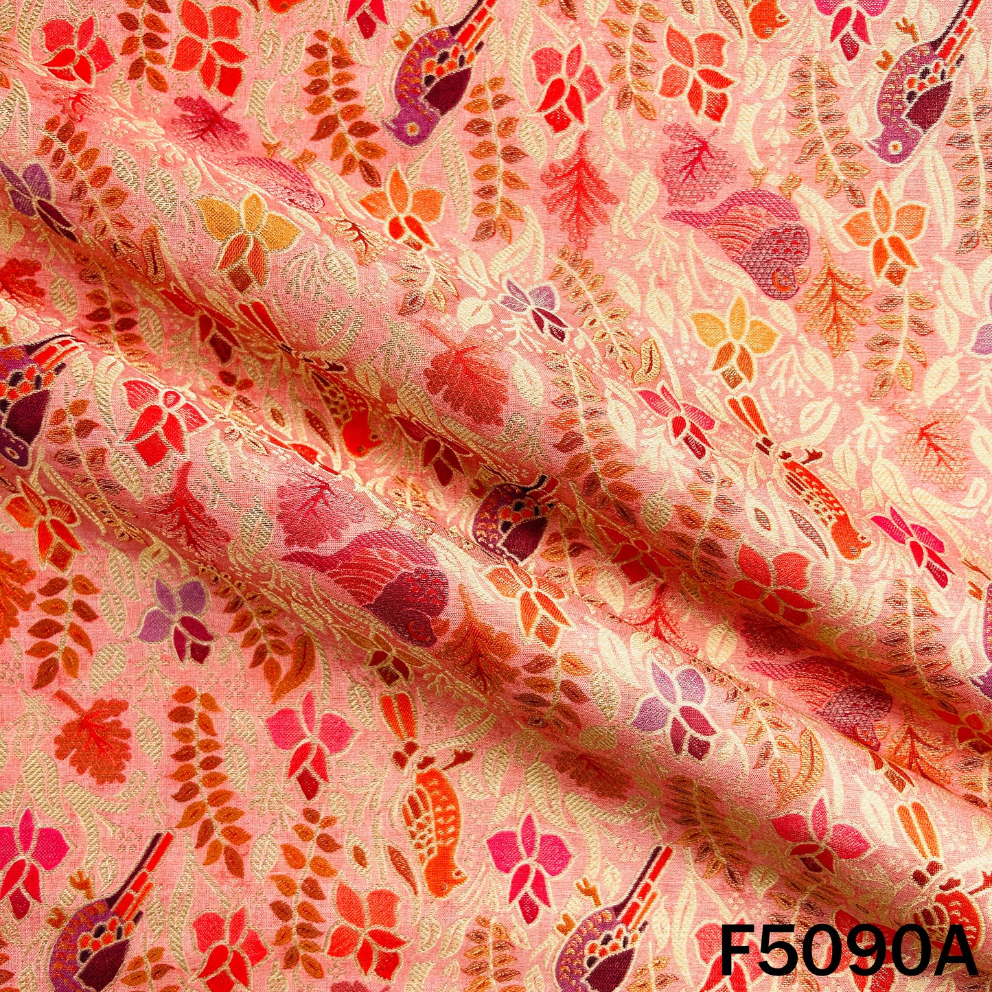 Zari Work Dola Silk Fabric-F5090