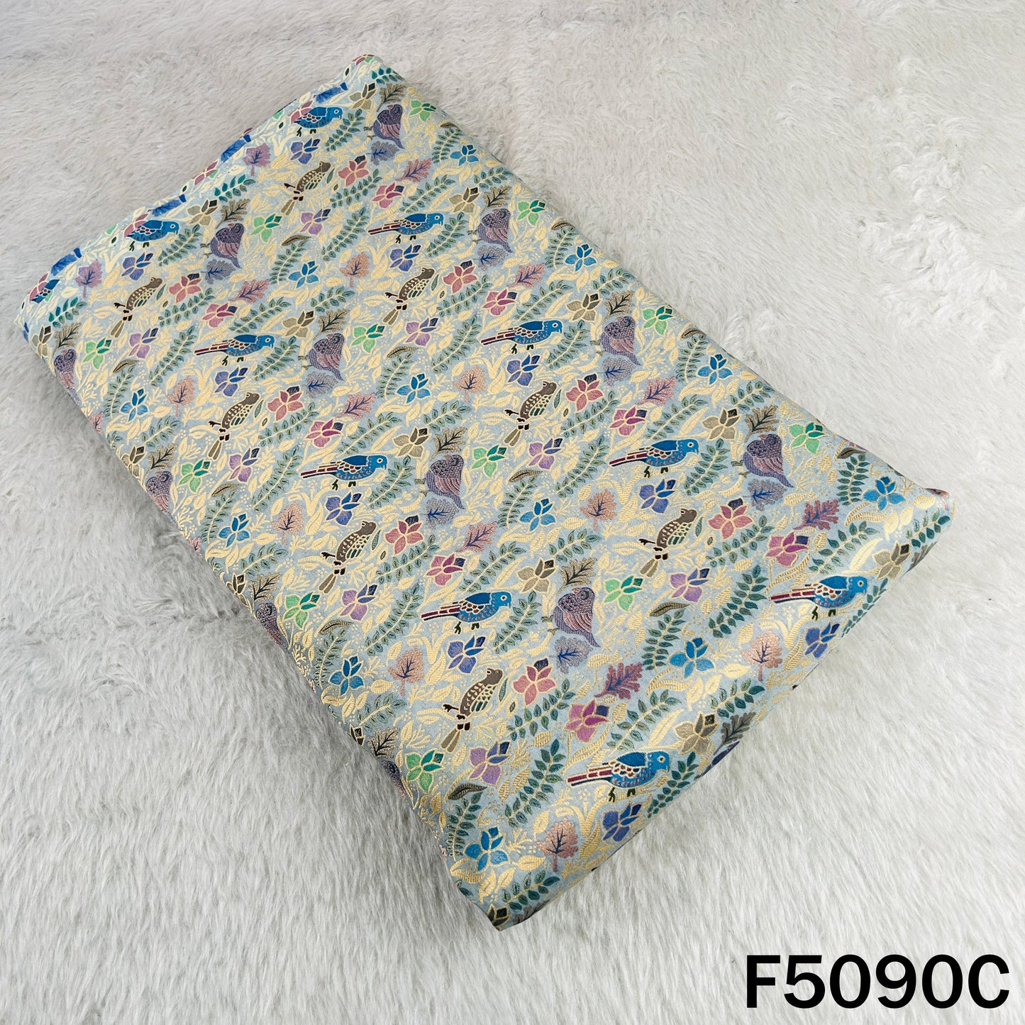 Zari Work Dola Silk Fabric-F5090