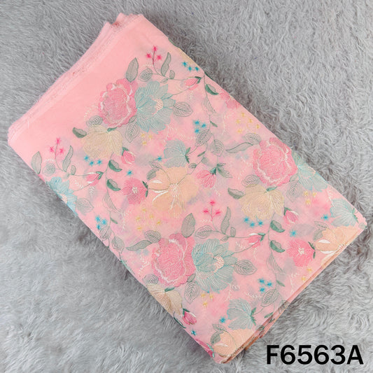 Thread Embroidered Cotton Fabric - F6563