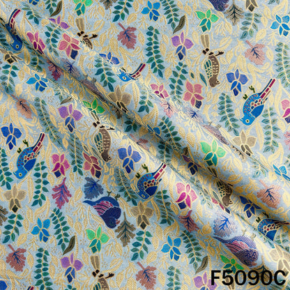 Zari Work Dola Silk Fabric-F5090