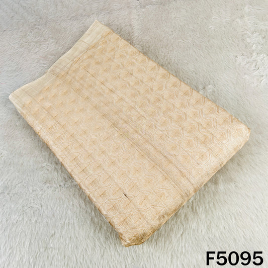 Thread Sequins Embroidered Tussar Silk Fabric - F5095