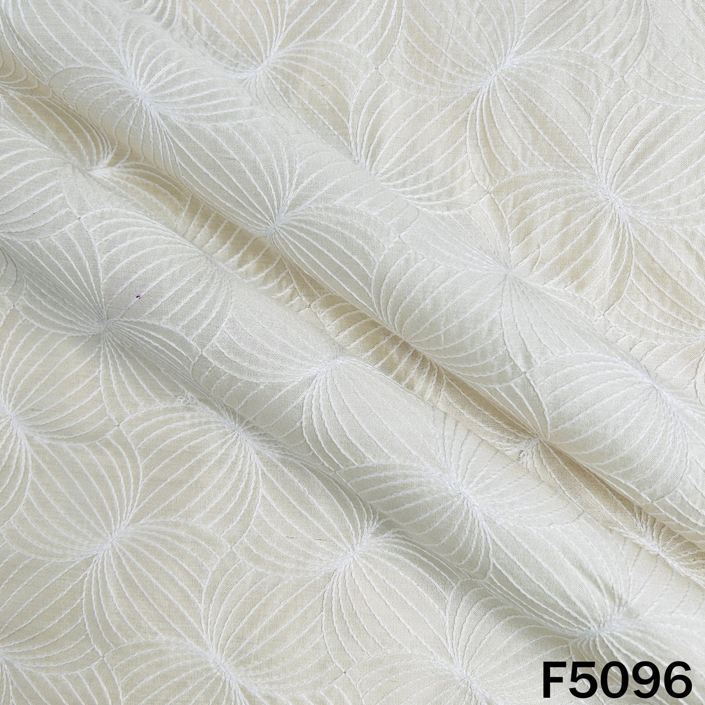 Thread Embroidered Chanderi Silk Fabric - F5096