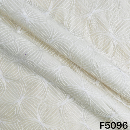 Thread Embroidered Chanderi Silk Fabric - F5096