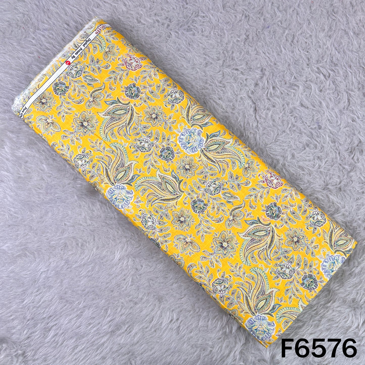 Digital Print Slub Cotton Fabric - F6576