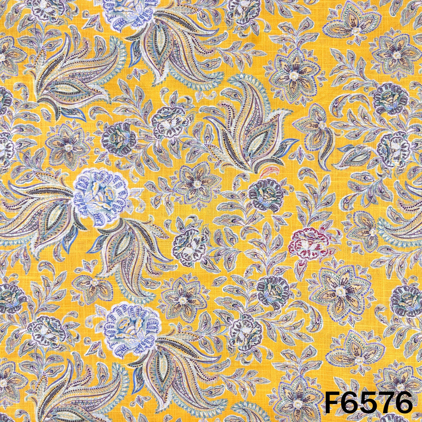 Digital Print Slub Cotton Fabric - F6576