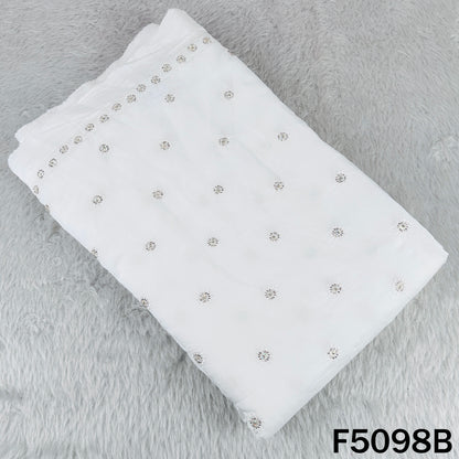 Thread Sequins Embroidered Cotton Silk Fabric - F5098