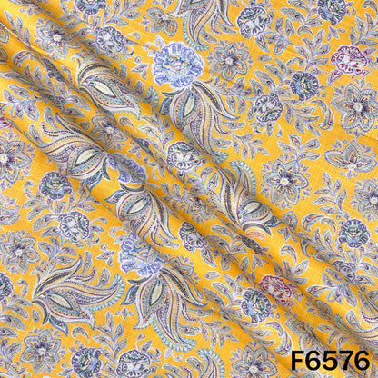 Digital Print Slub Cotton Fabric - F6576