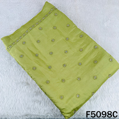 Thread Sequins Embroidered Cotton Silk Fabric - F5098