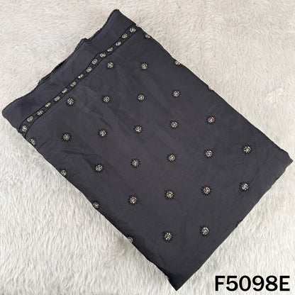 Thread Sequins Embroidered Cotton Silk Fabric - F5098