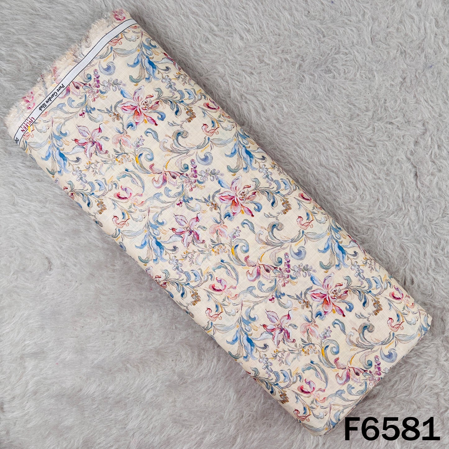 Digital Print Slub Cotton Fabric - F6581