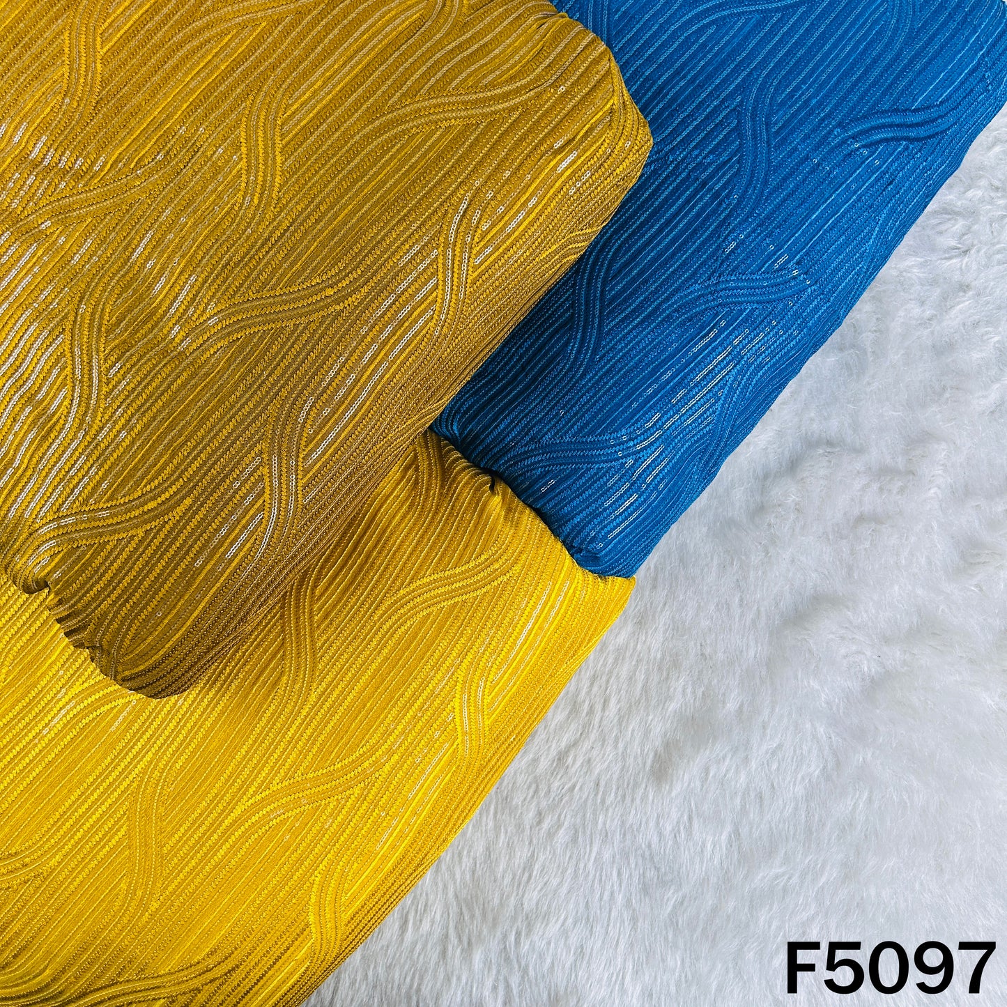 Thread Sequins Embroidered Dola Silk Fabric - F5097