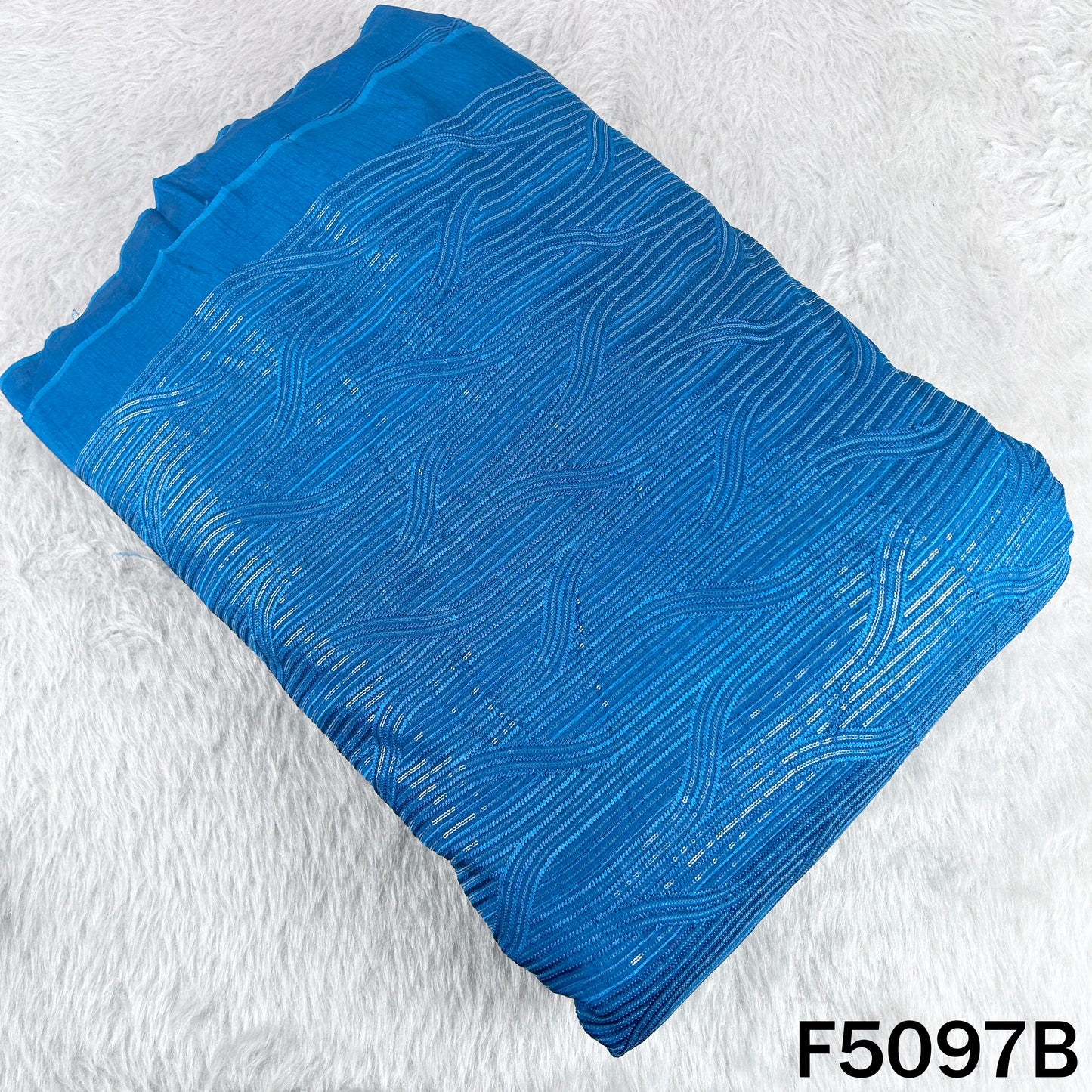 Thread Sequins Embroidered Dola Silk Fabric - F5097