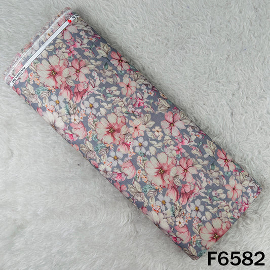 Digital Print Slub Cotton Fabric - F6582