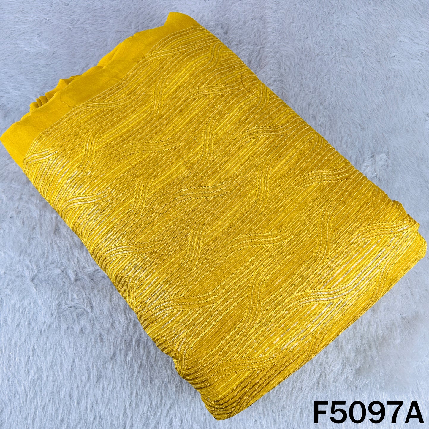 Thread Sequins Embroidered Dola Silk Fabric - F5097