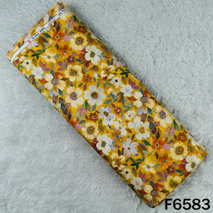 Digital Print Slub Cotton Fabric - F6583