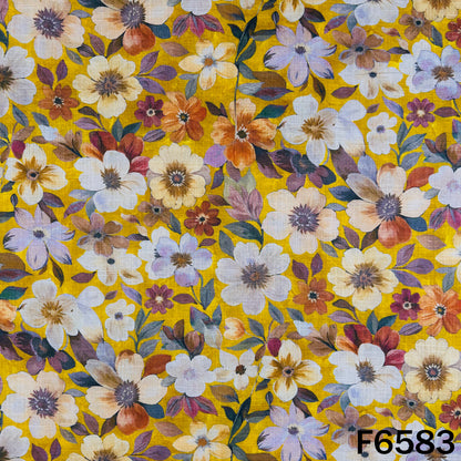 Digital Print Slub Cotton Fabric - F6583