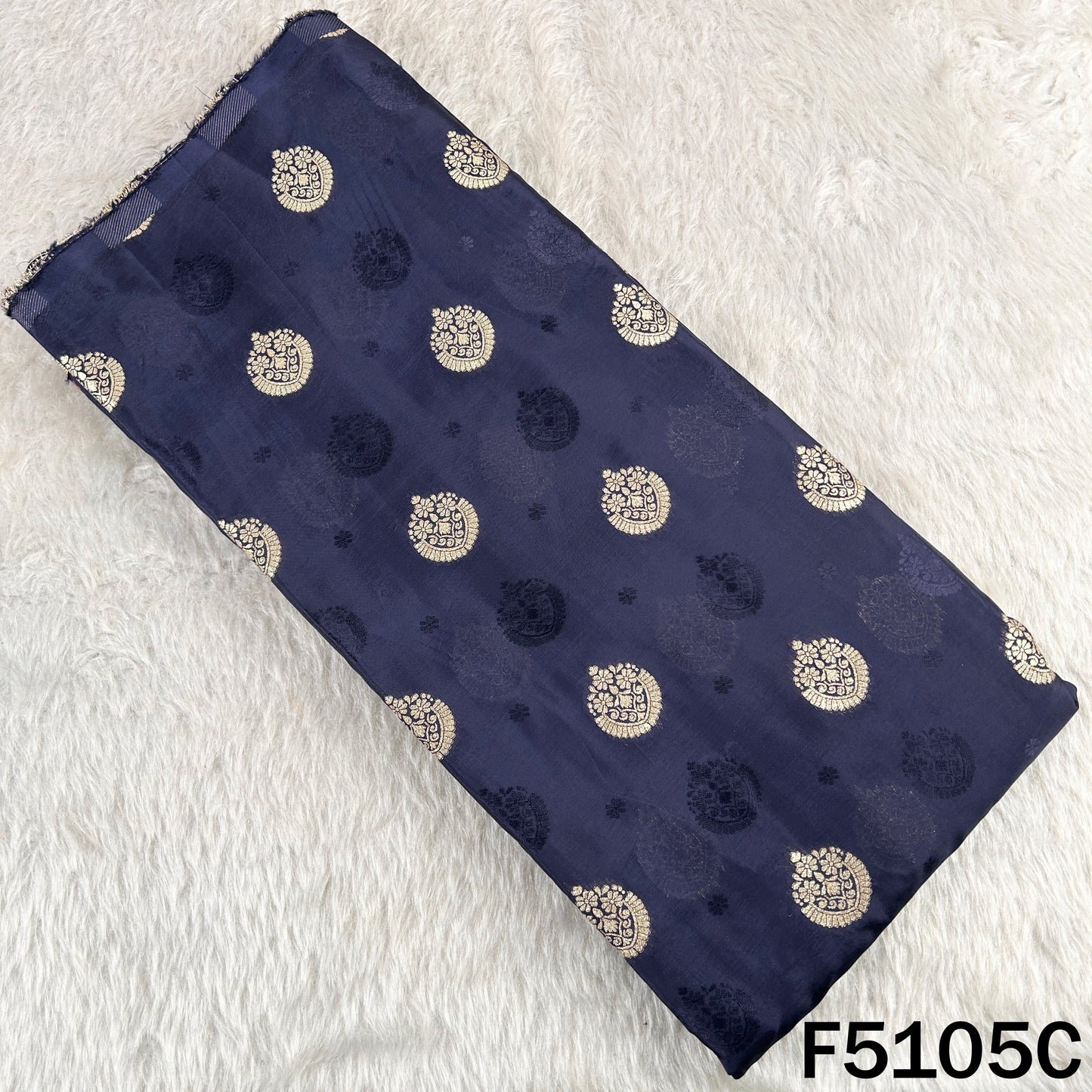 Zari Self Buta Work Silk Fabric - F5105