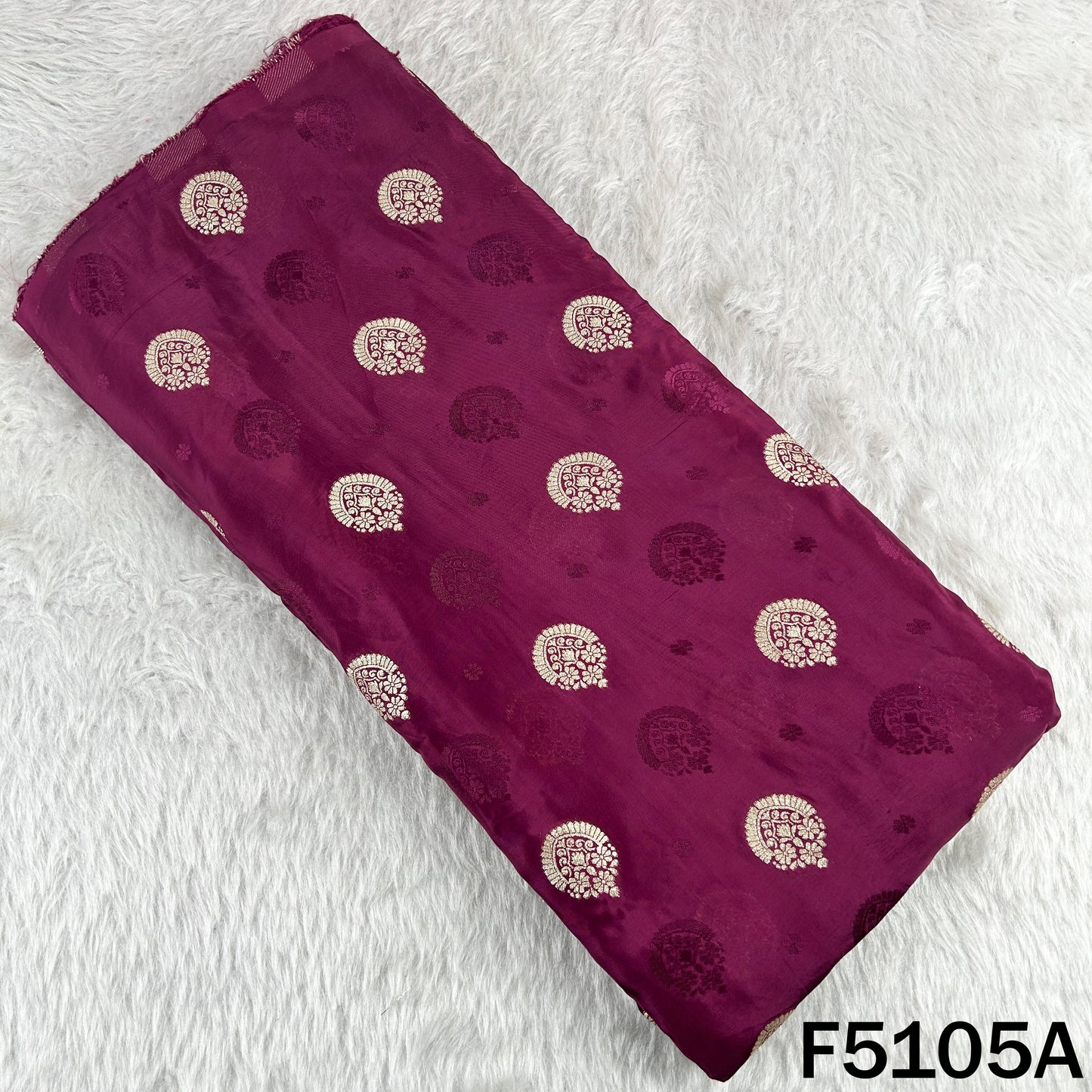 Zari Self Buta Work Silk Fabric - F5105