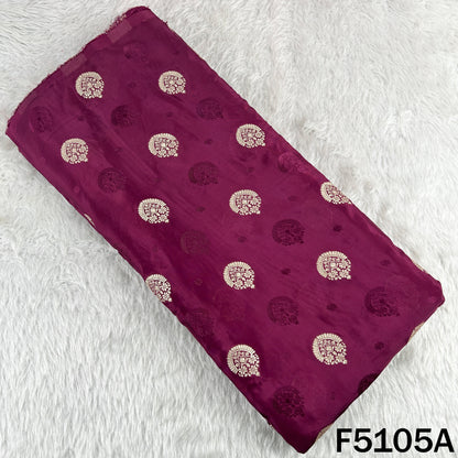 Zari Self Buta Work Silk Fabric - F5105