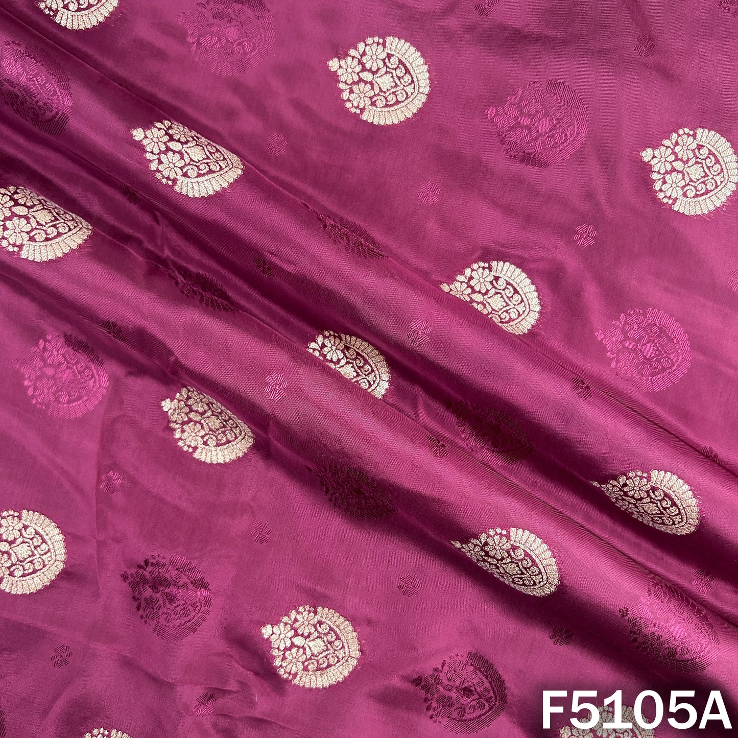 Zari Self Buta Work Silk Fabric - F5105
