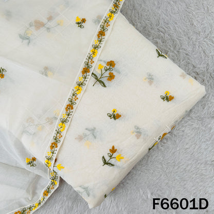Thread Sequins Embroidered Mul Chanderi Fabric Fabric - F6601