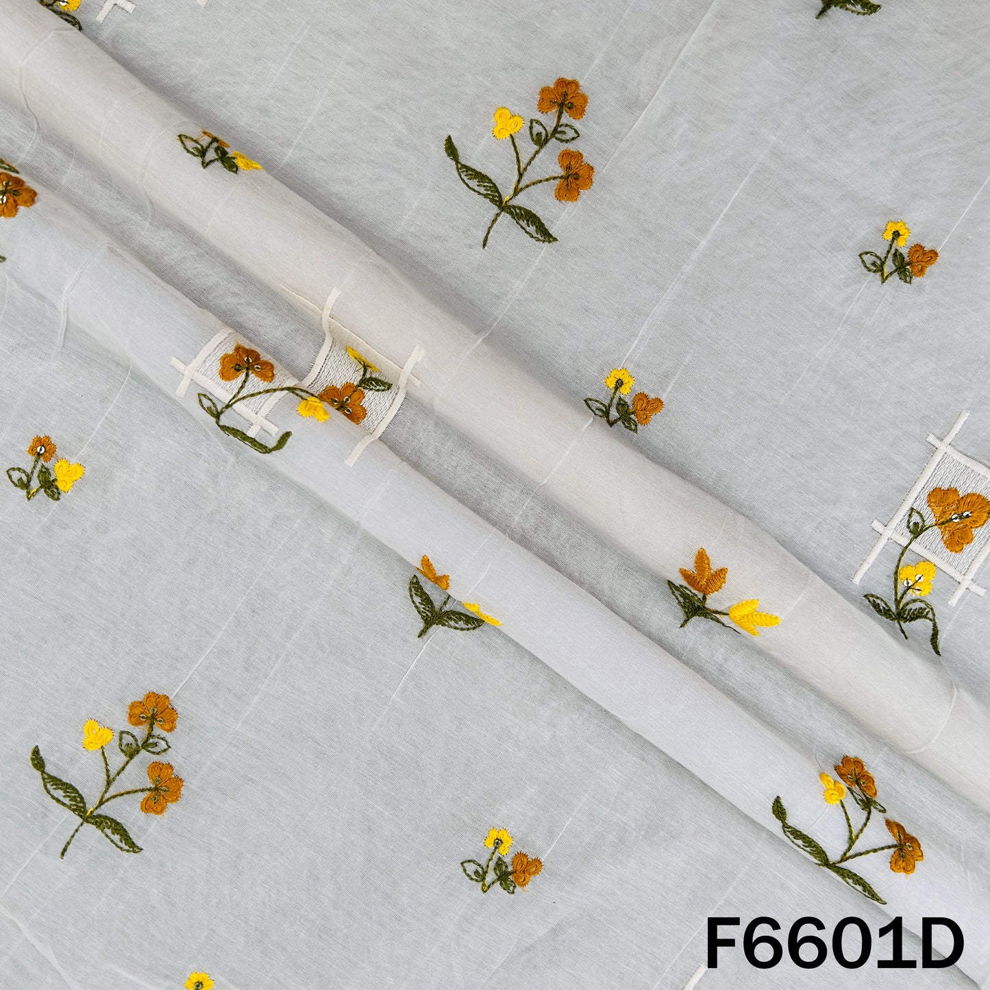 Thread Sequins Embroidered Mul Chanderi Fabric Fabric - F6601
