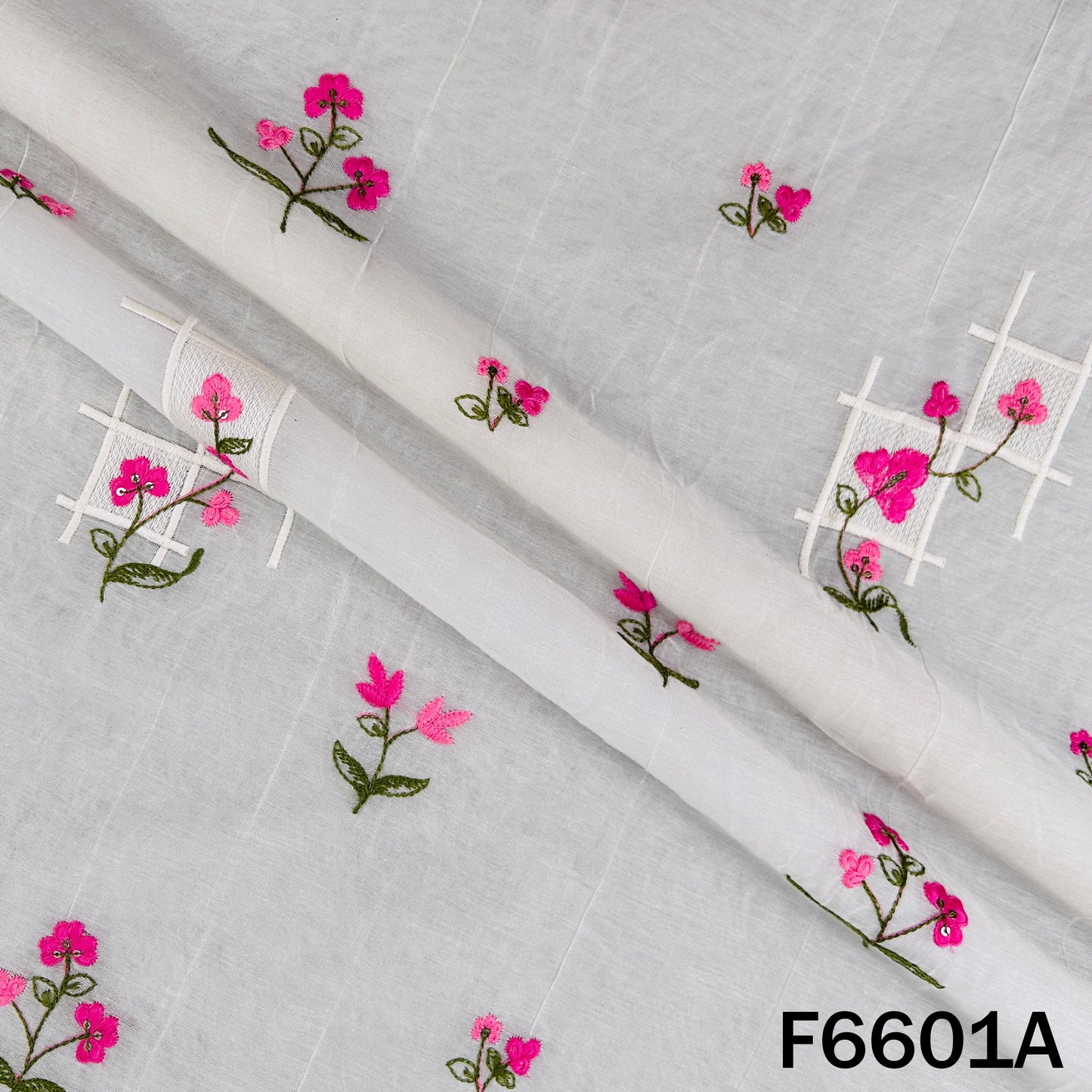 Thread Sequins Embroidered Mul Chanderi Fabric Fabric - F6601