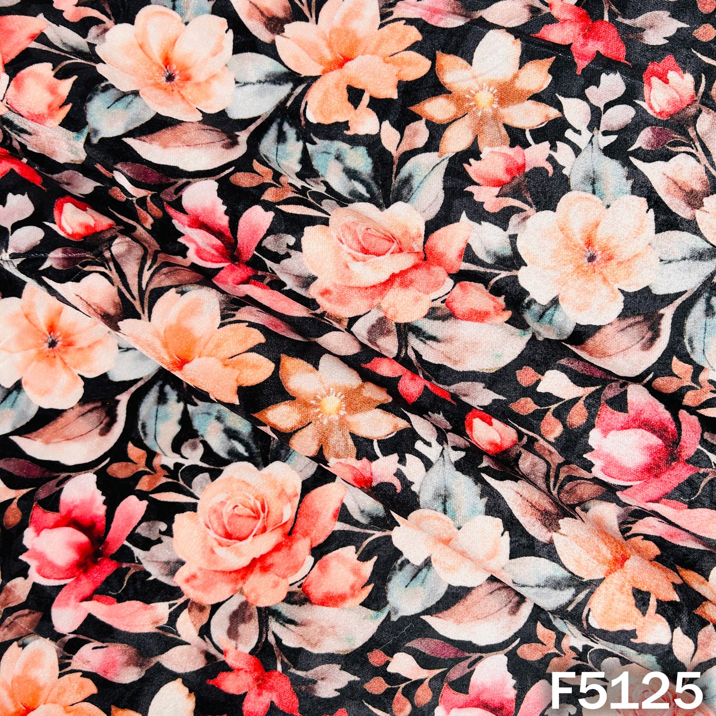 Digital Print Velvet Fabric - F5125