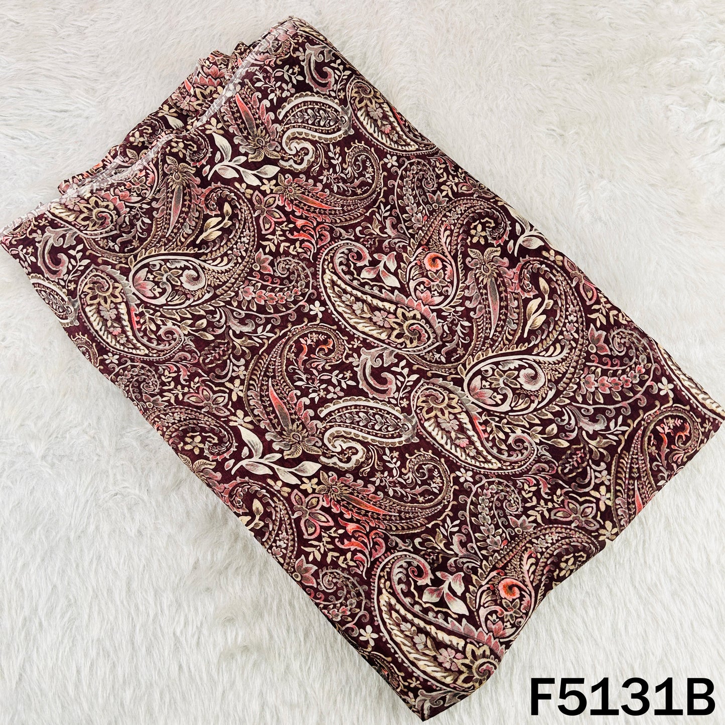 Digital Print Upada Silk Fabric - F5131