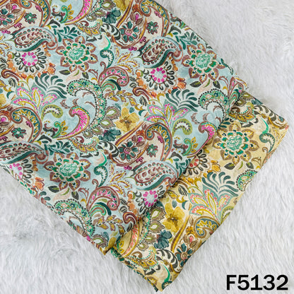 Digital Print Upada Silk Fabric - F5132