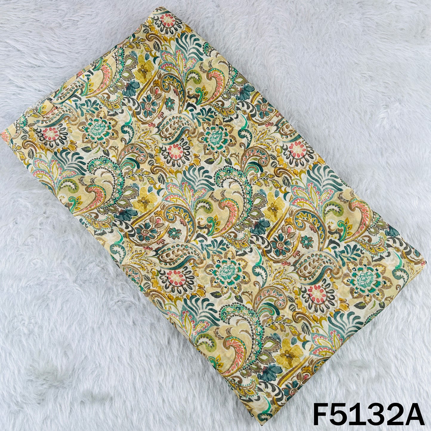 Digital Print Upada Silk Fabric - F5132