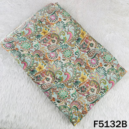 Digital Print Upada Silk Fabric - F5132