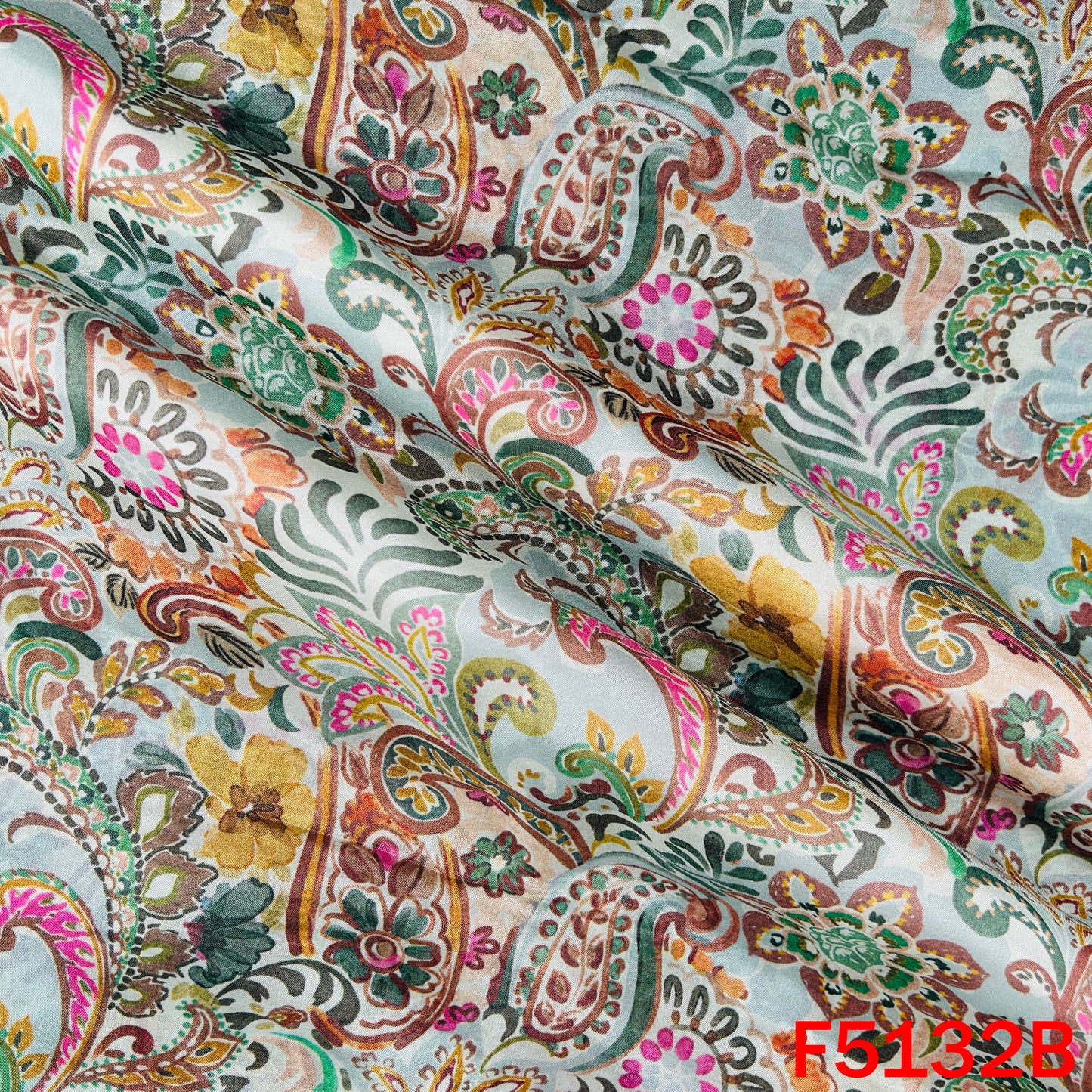 Digital Print Upada Silk Fabric - F5132