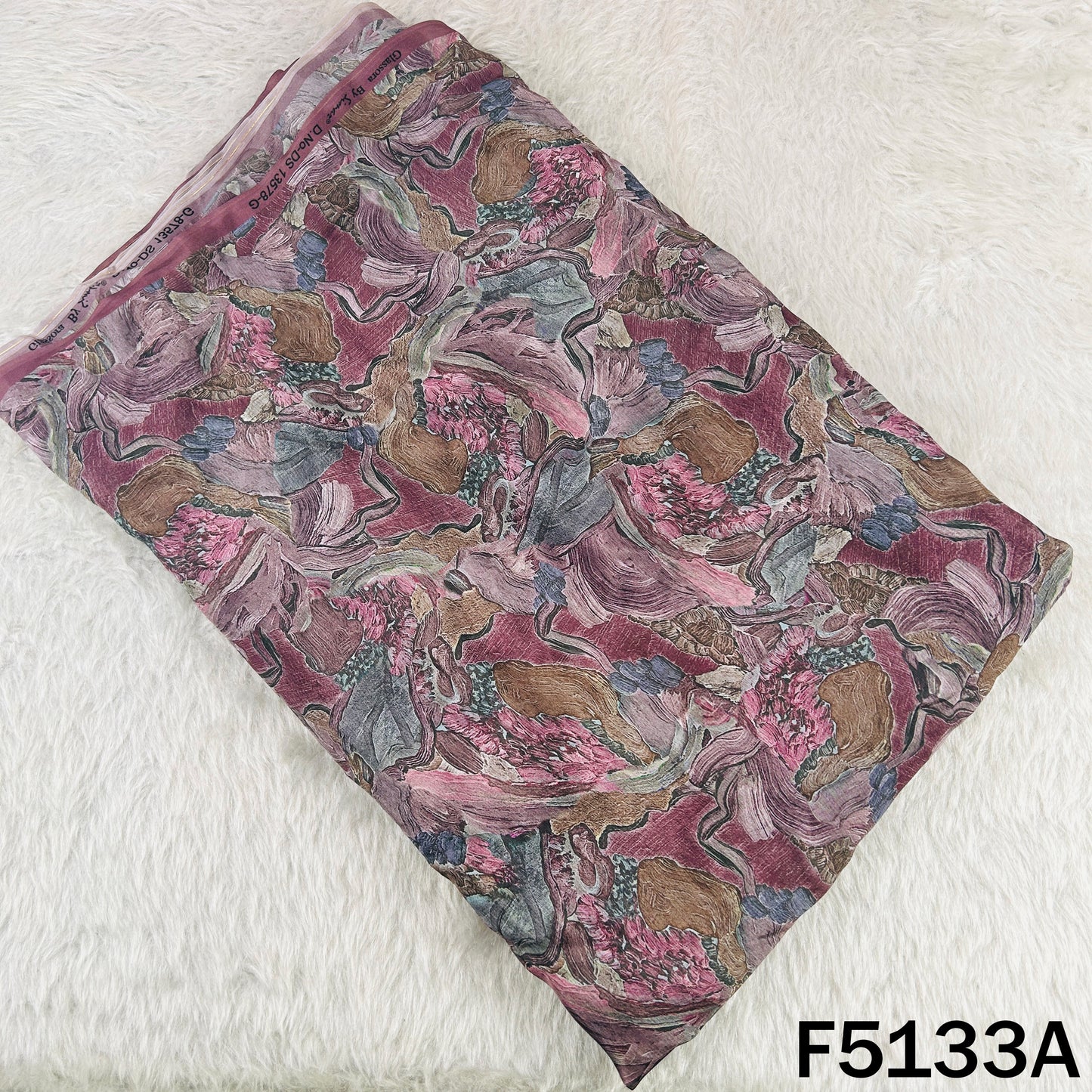 Digital Print Upada Silk Fabric - F5133