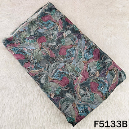 Digital Print Upada Silk Fabric - F5133