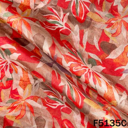Digital Print Upada Silk Fabric - F5135