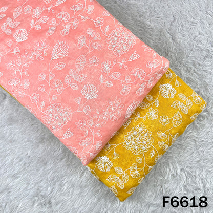 Thread Sequins Embroidered Mul Chanderi Fabric - F6618