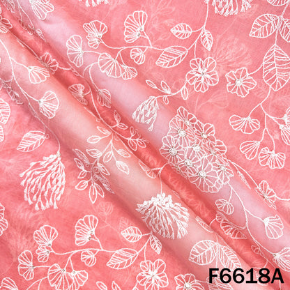 Thread Sequins Embroidered Mul Chanderi Fabric - F6618