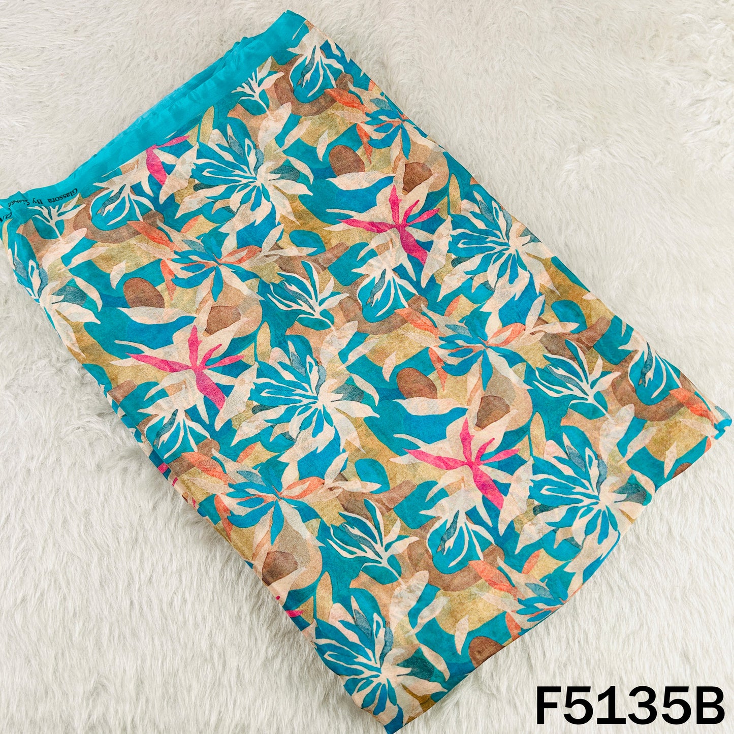 Digital Print Upada Silk Fabric - F5135