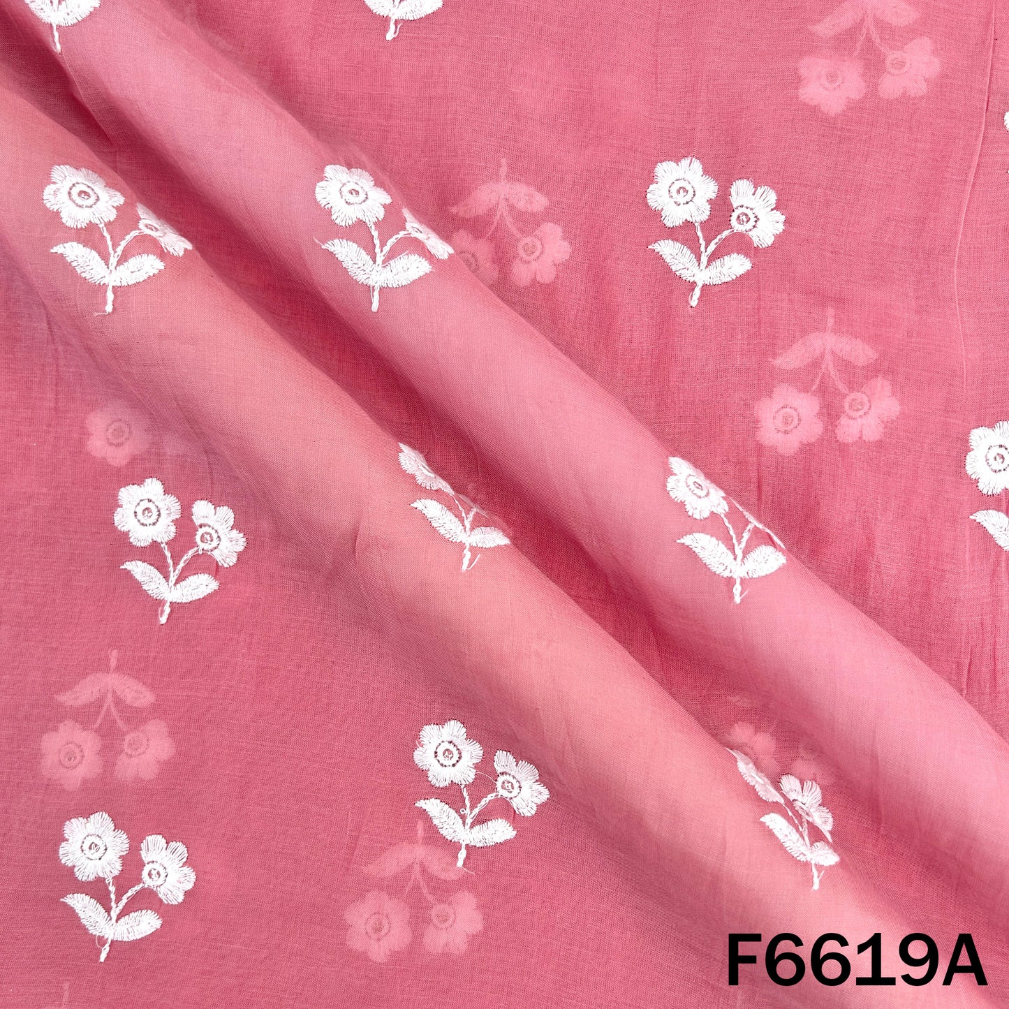 Thread Sequins Embroidered Mul Chanderi Fabric - F6619