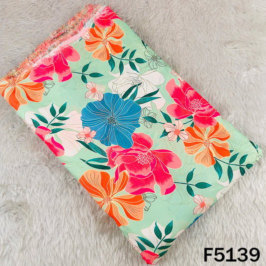 Digital Print Crepe Satin Fabric - F5139