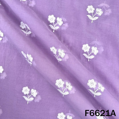 Thread Sequins Embroidered Mul Chanderi Fabric - F6621