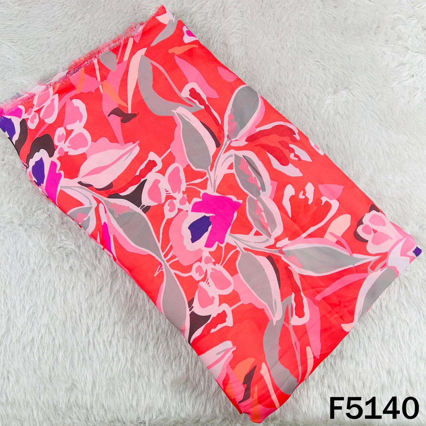 Digital Print Crepe Satin Fabric - F5140