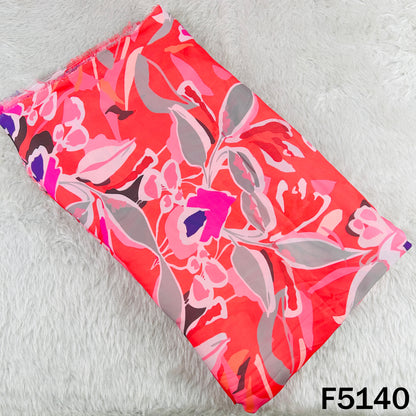 Digital Print Crepe Satin Fabric - F5140