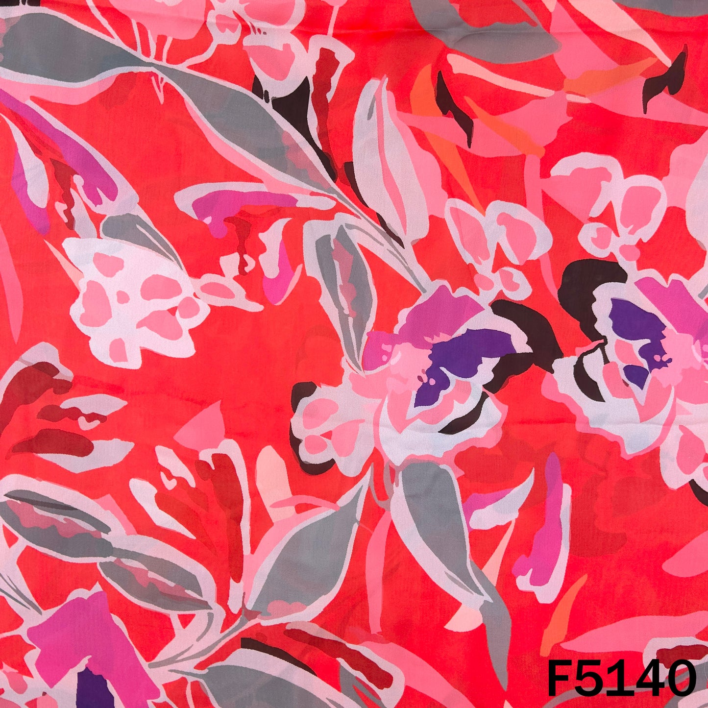 Digital Print Crepe Satin Fabric - F5140